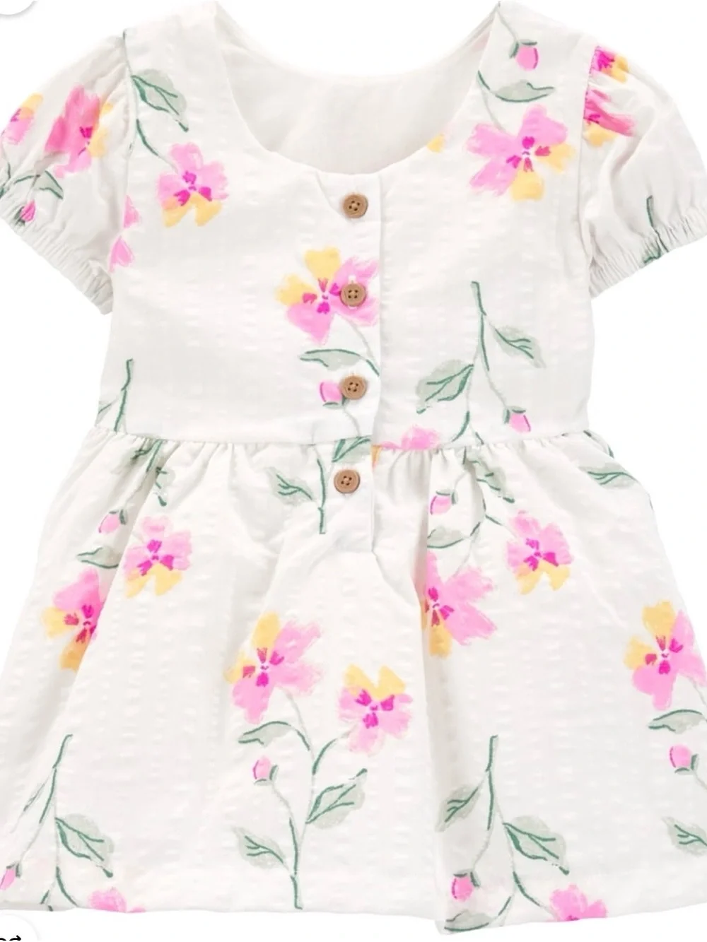 Carter's White Dress with Pink and Yellow Floral Print and Bloomer